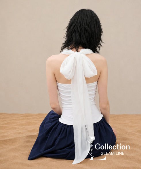 Back Drape Halter Dress
