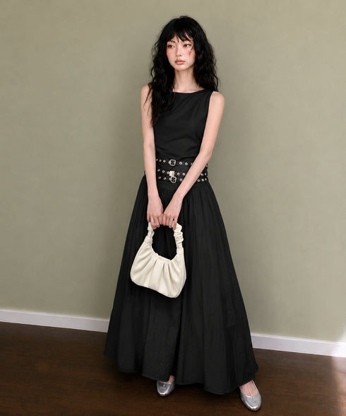 Eyelet Belt Dress