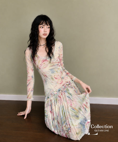 Asymmetric Mesh Dress