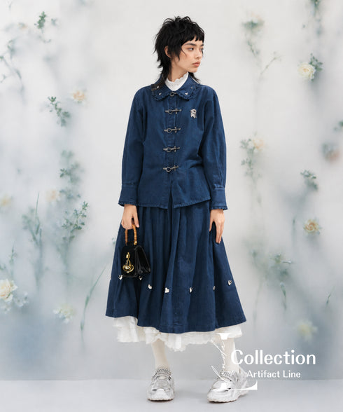 Heart Button Denim Series