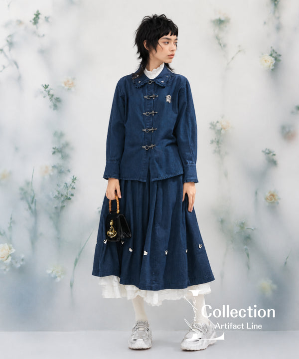 Heart Button Denim Series