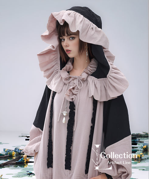 Gathered Hood Panel Dress