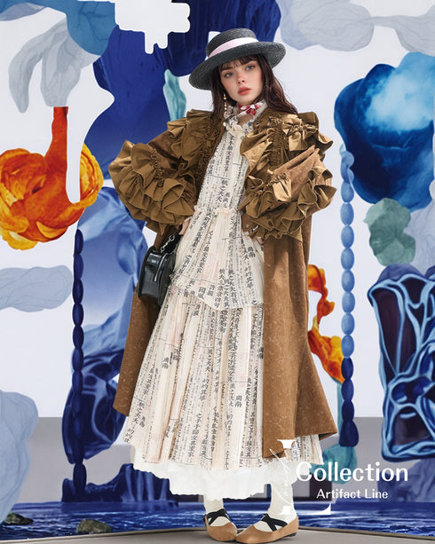 Frill Sleeve Trench Coat