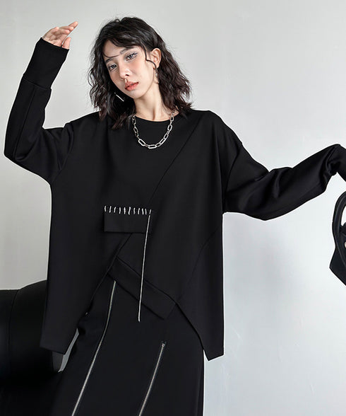 Chain Flap Asymmetry Sweatshirt