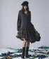 Rib Knit Tulle Layer Dress