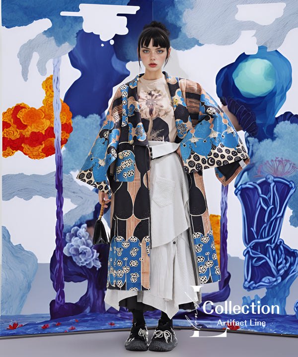 Graphic Pattern Kimono Jacket