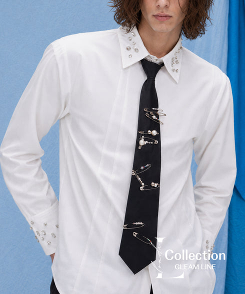 Pearl Pin Lazy Tie