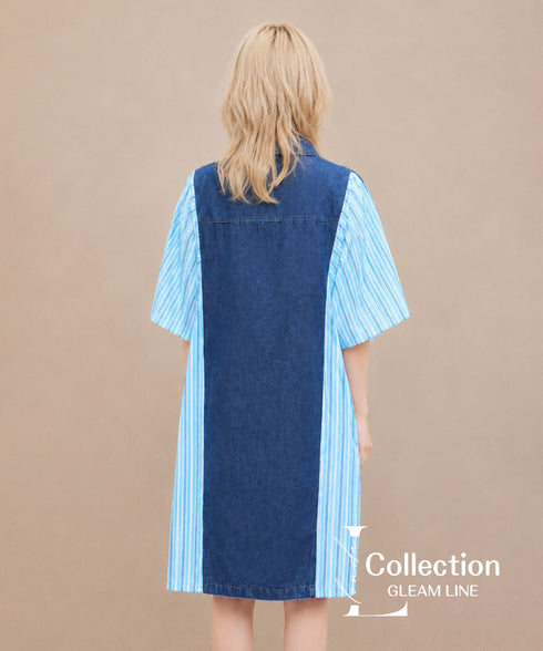 Denim Stripe Switch Dress