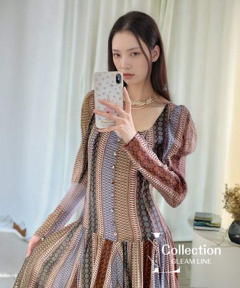 Panel Stripe Volume Dress