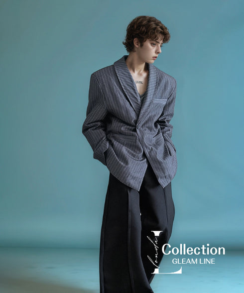 Shawl Collar Striped Jacket