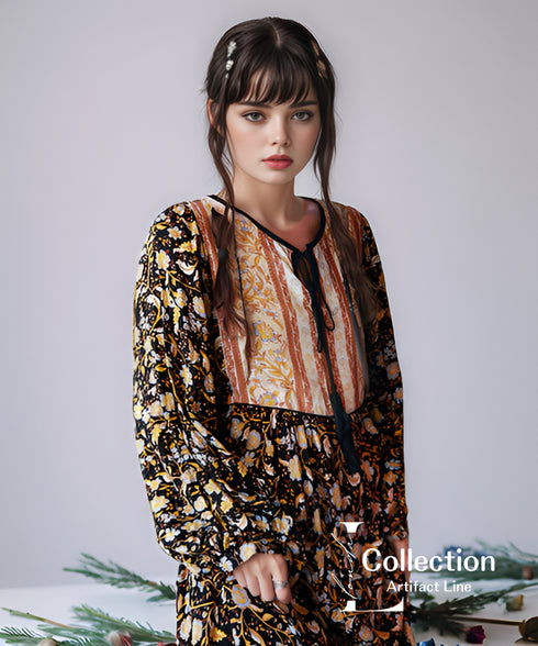 Floral Stripe Lace Dress