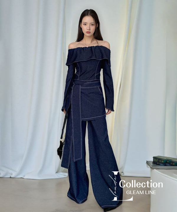Denim Off Shoulder Layered Series