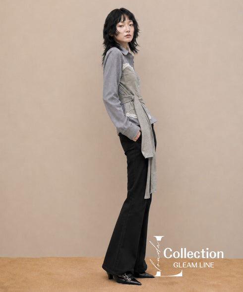 Layered Wrap Waist Blouse