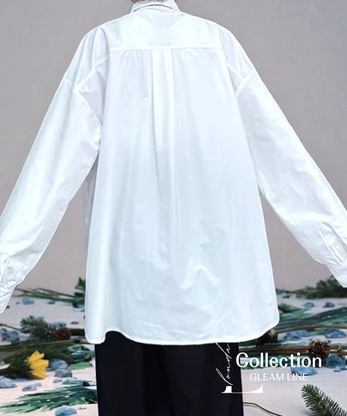 Oversized Label Tie Shirt