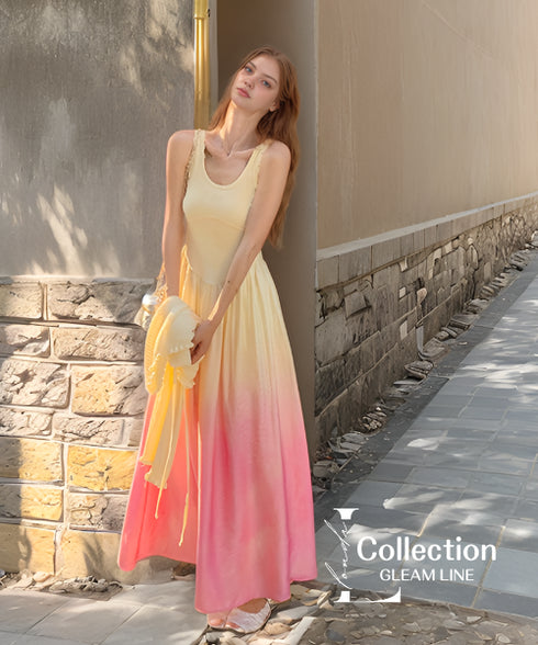 Sunset Gradient Sleeveless Dress