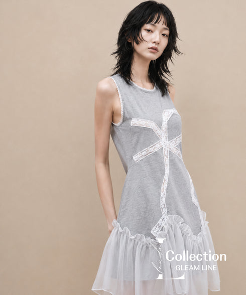 Layered Ribbon Flare Dress
