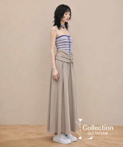 Twist Stripe Bustier Dress