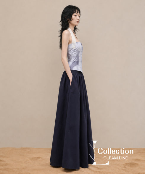 Back Drape Halter Dress