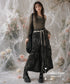 Washed Cargo Denim Skirt