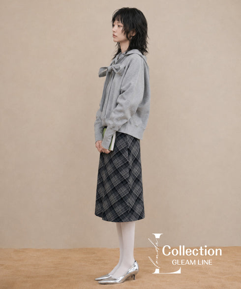 Ribbon Tie Peplum Hoodie