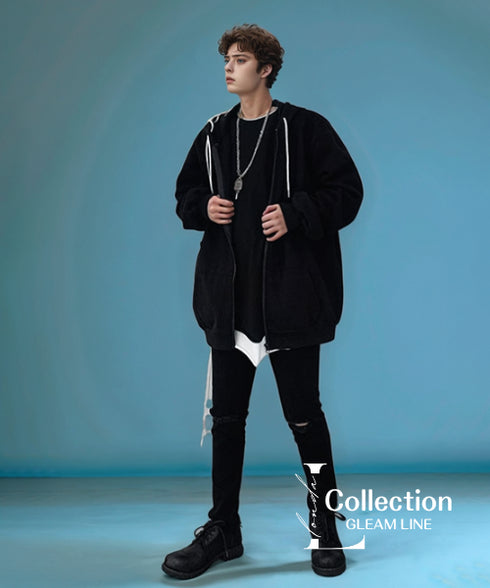 Spindle Cord Zip Hoodie