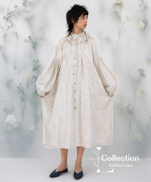 Frill Collar Jacquard Dress