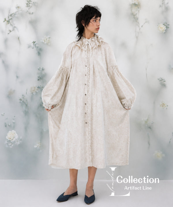 Frill Collar Jacquard Dress