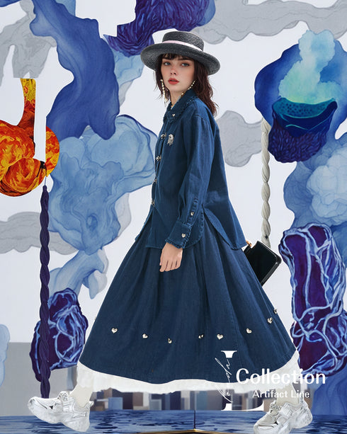 Heart Button Denim Series