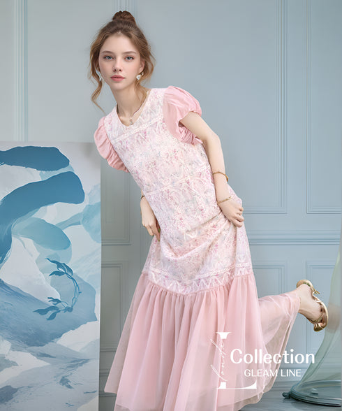 Floral Lace Tiered Dress