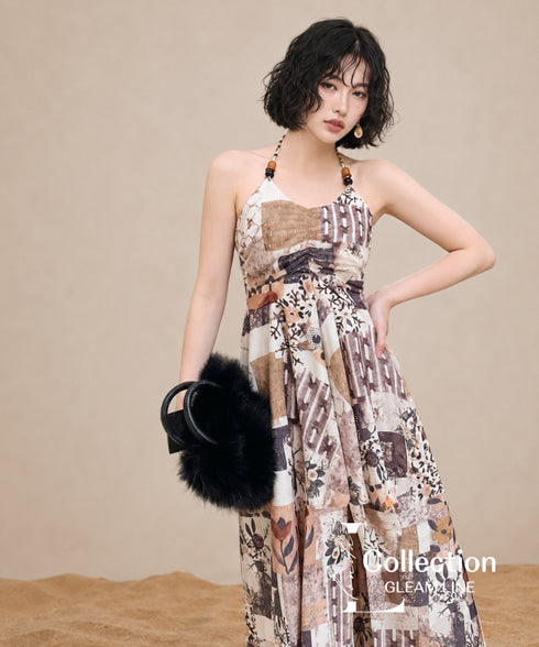 Patchwork Halter Top & Pants Co-ord