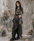 Layered Checkered Drape Skirt