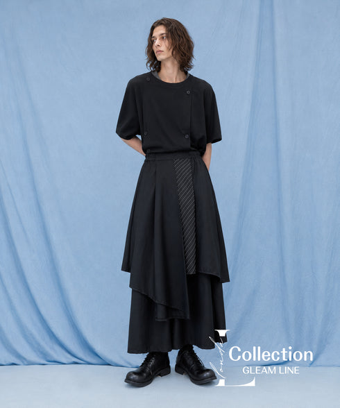 Layered Pleated Wide Pants