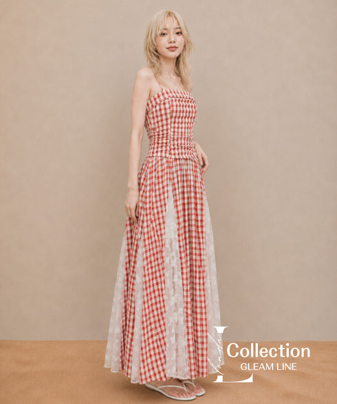 Gingham Sheer Dress