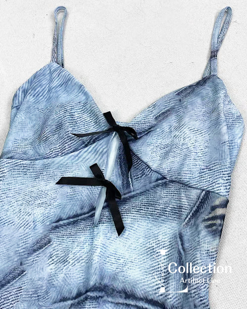 Frayed Denim Layered Dress