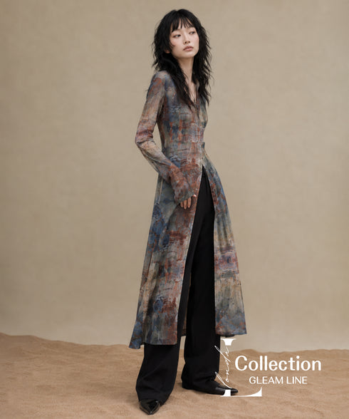 Retro Print Cardigan