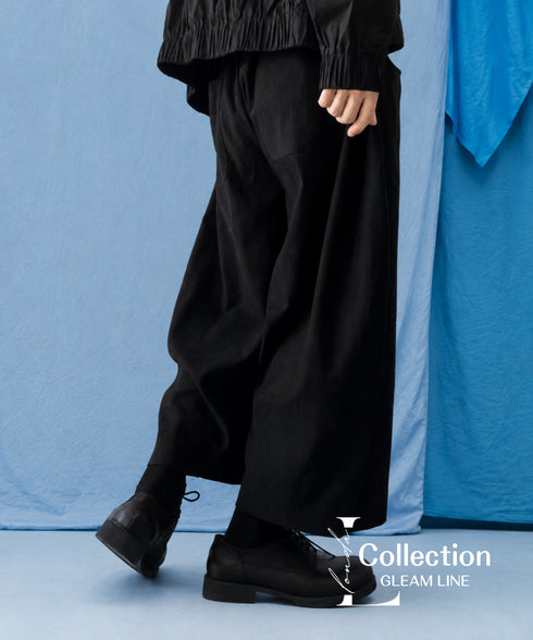 Volume Tuck Cropped Wide Pants