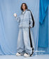 Denim Hoodie&Wide Pants Co-ord