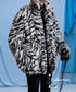 Snow Tiger Pattern Fur Coat