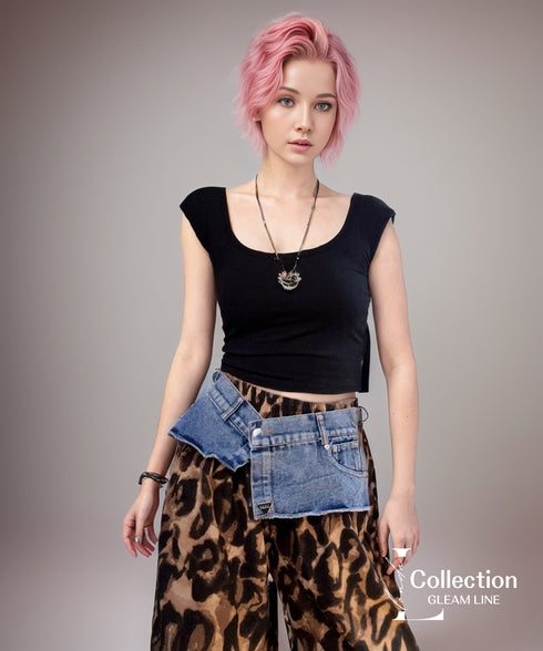 Leopard Print Wide Pants