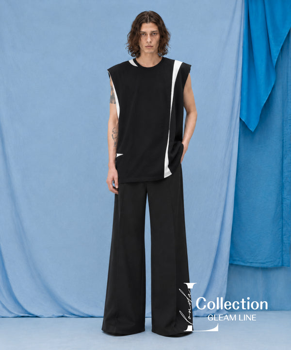Bicolor Slit Sleeveless Top