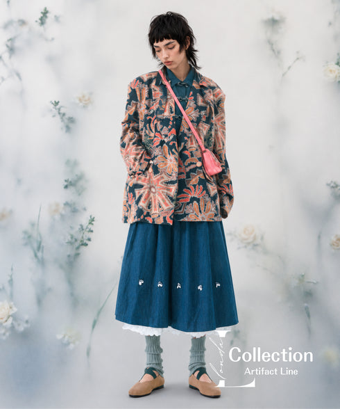 Floral Pattern Corduroy Jacket