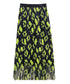 Neon Flower Pleated Skirt