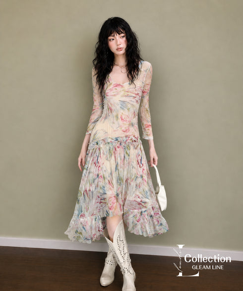 Asymmetric Mesh Dress