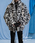 Snow Tiger Pattern Fur Coat