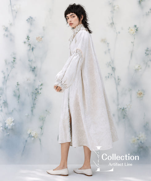 Frill Collar Jacquard Dress