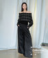Plaid Off Shoulder Wide Pants Series