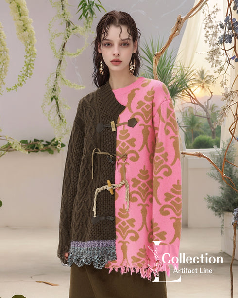 Patchwork Toggle Sweater