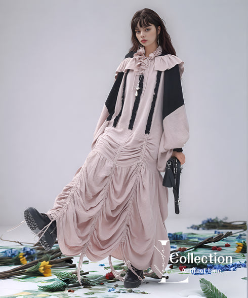 Gathered Hood Panel Dress