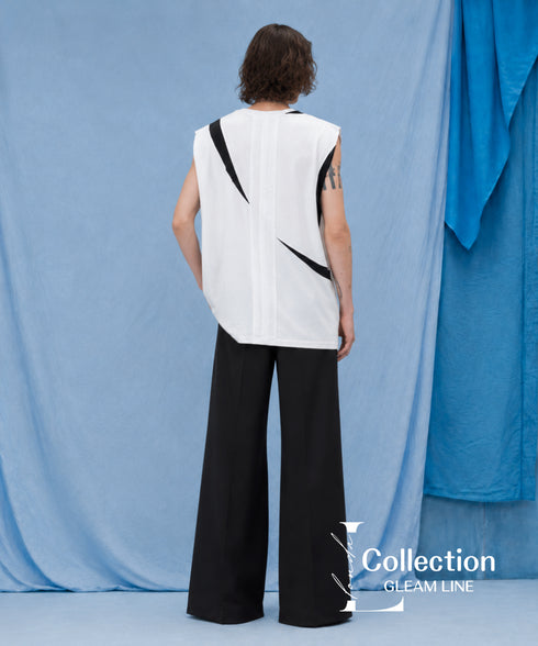 Bicolor Slit Sleeveless Top