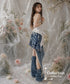 Patchwork Denim Check Skirt & Leg Warmers Co-ord